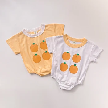 Copil Nou-Născut Fata Vara Noi Tangerinr Elastica Body Baby Boy Moda Bumbac Salopeta Haine Pentru Sugari 2022