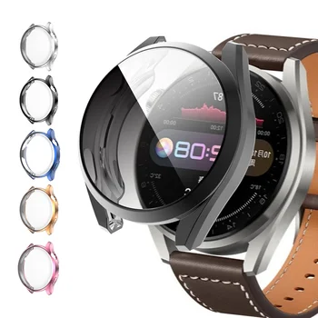 Caz TPU Pentru Huawei Watch 3 pro 48mm 46mm moale Placat cu Toate în Jurul valorii de Bara de protecție de Protecție Acoperă pentru Huawei Watch 3 Ecran Protector
