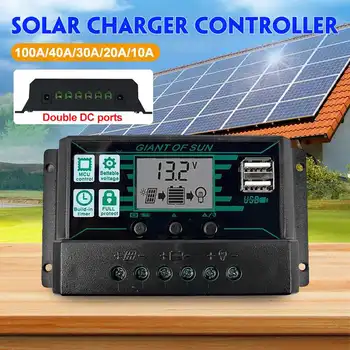 12/24V 30A/40A/100A Controler de Încărcare Solar Panou Solar Controler Ecran LCD Panou Solar Baterie Regulator