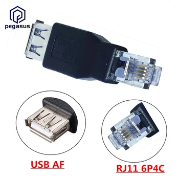 USB O Femeie să RJ11 RJ12 4PIN Rețea de sex Masculin Adaptor, Convertoare de Telefon 6P4C Jack
