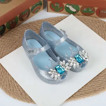 Mini Melissa Fată de Moda de Printesa Talpă Moale Diamant Sandale Respirabil Non-Alunecos de Înaltă Calitate Jeleu Pantofi de Plaja HMI093