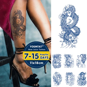 Suc De Cerneală Tatuaje Body Art Durată Impermeabil Tatuaj Temporar Autocolant Prajna Războinic Tatuaj Braț Fals Wing Dragon Tatuaj Femei Bărbați