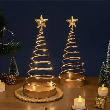 Pom De Crăciun Cu Banda De Lumina Desktop Lumina De Noapte Acasă Decorare Stand Stele Treetop Cadou De Creatie Ornamente Pentru Pomul De Craciun