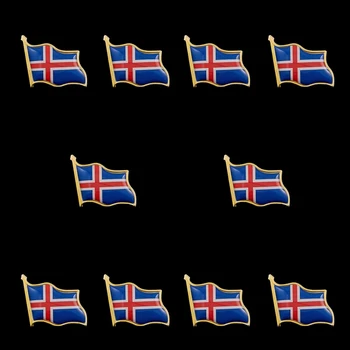 10BUC Euro Islanda Flag Pin Broșă Simbol Național Semn de Egalitate Rucsac Portabil Insigna Cadou Suvenir