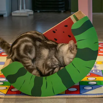 Fructe Zgarieturii De Pisica Bord Cat Hapsân Carton Ondulat Jucării Pentru Animale De Companie Pisica Interactiva Cutie Canapea Casă Pentru Pisoi Distrează Jucându-Se