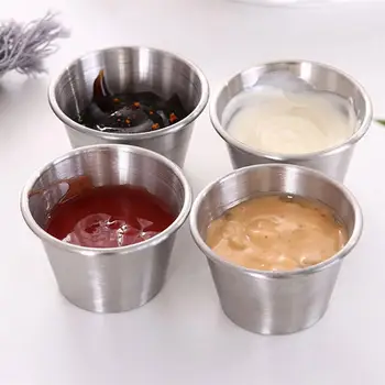10buc Inox Sos Cupe Condimente Farfurie Aperitiv Tava Ketchup Scufundare Castron de Oțet Sushi Soia Farfurie Container