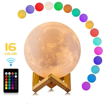 Luna Lumina de Imprimare 3D 15cm Colorate Schimba Touch Reîncărcabilă USB LED Lumina de Noapte de Control de la Distanță Luna Lampă de Masă Decor Acasă Cadouri