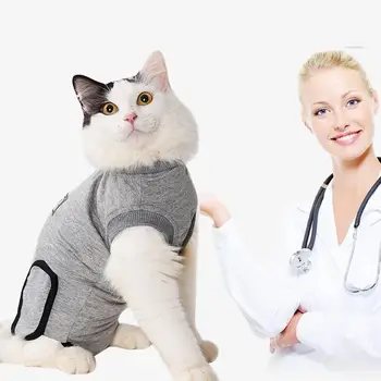 Anti-zero Prevenirea Infecției Respiră Bumbac Pur aibă Grijă De Rănile Haine de Pisică animale de Companie Haine de Recuperare De la Chirurgie