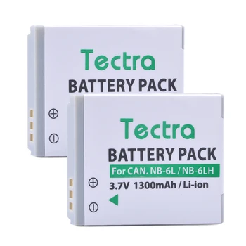 Tectra 2 buc 1300mAh NB-6L NB-6LH Baterie pentru Canon PowerShot sx230 D10, D20 sx260 ELPH 500 HS S90 SD770 SD980 NB6L Baterie