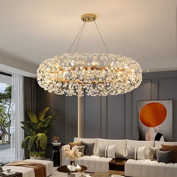 Design de lux Floare de Cristal Candelabru Modern de Viață Iluminat AC110V 220v Lustre Cristal Dormitor Lampă de Agățat