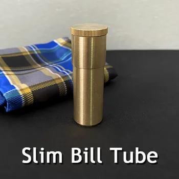 Slim Bill Tub (Alamă) Tenyo Aproape Pusti De Recuzită Iluzie Mentalism Comedie Semnată De Lege Care Apar În Lacăt Tub De Trucuri Magice
