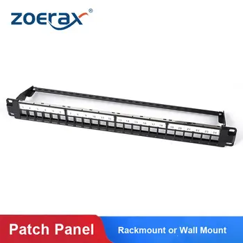 ZoeRax Rack sau pe Perete 24 Port Keystone Patch Panel (Gol Patch Panel pentru Keystone Mufe / Keystone Panou)