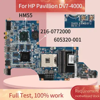 605320-001 605320-501 Laptop placa de baza Pentru HP Pavilion DV7 DV7T DV7-4000 HD5650M 1GB I7 Notebook Placa de baza DA0LX6MB6F2 HM55