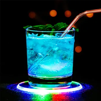 1-20buc Ultra-Subțire Led Cristal Acrilic Coaster Cocktail Coaster LED Flash de Lumină Cupa Mat Vin Coaster Lumini pentru Club-Bar Party