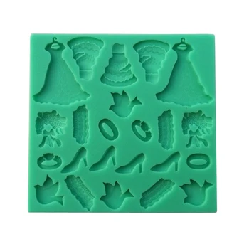 3D Inele de Silicon de Înaltă Tocuri, Fuste Forma Sugarcraft Cookie Prajitura de Ciocolata de Copt Mucegai Tort Fondant Instrumente de Decorare