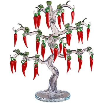 Sticla Cristal Cherry Tree Figurine Meserii Fengshui Ornament Decor Acasă De Crăciun Cadouri De Anul Nou Suveniruri Decor