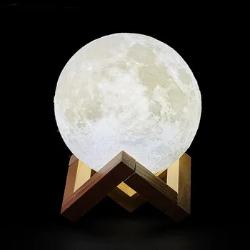 Dropship de Imprimare 3D Reîncărcabilă Luna Lampa LED Lumina de Noapte Creative Touch Comutator Lumina Lunii Pentru Decorare Dormitor Cadou de Ziua de nastere