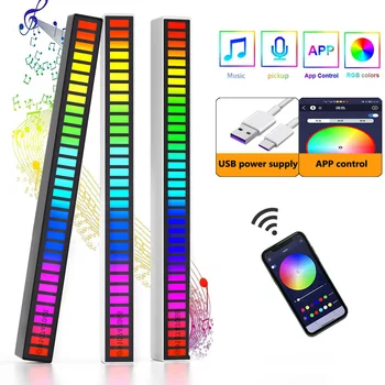 RGB lumini de Muzică Bar de Sunet de Control cu LED-uri de lumină APP de Control de Preluare Voce Activat Ritm Lumini de Culoare Lumina LED Bar de Lumină Ambientală