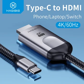Hagibis C USB la HDMI compatibil cu Cablu de Tip C la HDMI compatibil Thunderbolt 3 pentru MacBook Samsung S10 Huawei P40 Pro iPad Pro