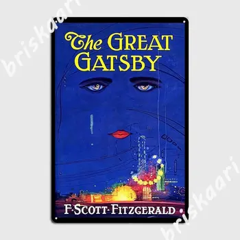 Vintage Marele Gatsby Book Cover Art Deco Poster Poster Placa De Metal Decor De Perete Bar Pestera Personalizate Tin Semn Poster