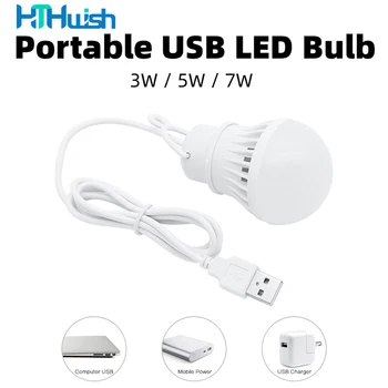 Lumina de noapte USB LED Bec Portabil cu Lampa LED 3W 5W 7W în aer liber Bec Camping Lumina 5V Carte de Lectură Lampă de Economisire a Energiei Lampă de Urgență