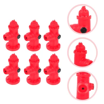 Hidrant De Incendiu Model Toytraffic Miniatură, Jucării Pentru Copii Figurina Micro Peisaj Fals Statuie Mini Roșu De Învățare Juca Ornamente