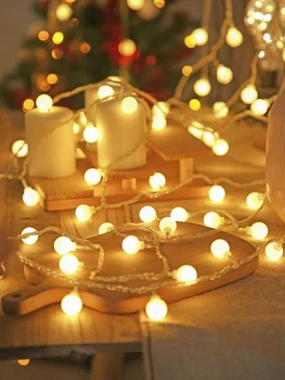 LED Mingea Ghirlanda Șir Lumina Sărbătorilor de Crăciun Iluminat Lumini de Basm în aer liber Baterie Petrecerea de Nunta, Xmas Decor Lampă de Noapte