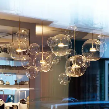 Design Italian Bule de Săpun Pandantiv Post de Lumină cu LED-uri Moderne Bulles Candelabre Balon de Sticlă Lampă de Agățat pentru Camera de zi, Camera pentru Copii