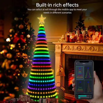Smart Pom de Crăciun Lumini de Control de la Distanță APP DIY LED Șir de Lumini de Crăciun 2023 Navidad Petrecere de Nunta de Decorare Dormitor