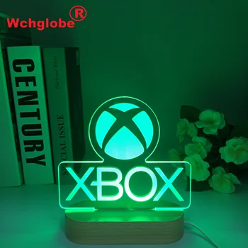 Pentru Jocuri XBOX 16 Culori Schimbarea de Lemn de la Distanță Lumina de Noapte 3D din Acril cu LED-uri Touch Lampă de Masă Atmosferă de Cameră Decor Iluzie Lampa