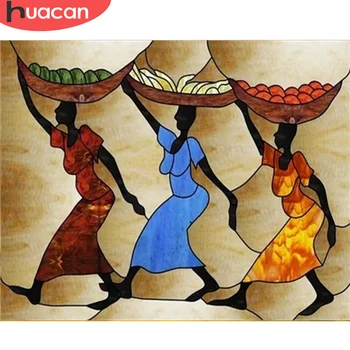 HUACAN Pictură în Ulei De Numere de Femei din Africa de Desen DIY Arta de Perete Tablou De Numere Figura Pictate manual Pentru Camera de zi