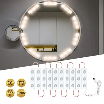 LED Oglindă de Machiaj Bec USB 4000K Atinge Reglaj Oglinzi Lampă de Perete Cosmetice de la Hollywood Vanitatea Lumini de Baie, Masa de toaleta