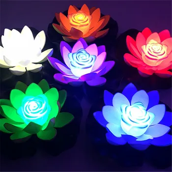 LED Lotus Lampa Pluti Pe Apă, Lumină de Noapte Budist Roagă-te Rugăciunea Dorința de Sacrificiu Lumina Grădină Piscină Fantana Decor Peisaj