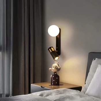 Modern de Aur Negru Reflectoarelor cu LED-uri Lămpi de Perete de Iluminat pentru Noptiera Dormitor Studiu Living Decor Interior Lampa