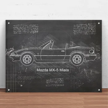 Mazda MX-5 Miata (1989 - 98) Mașină de Tablă de Metal Sign Semn Metalic de Perete Decor de Moda Art Decor Poster,Peștera,Garaj,Bar,Pub