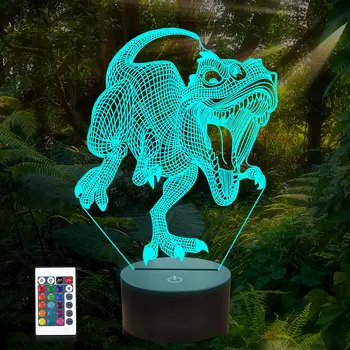 Dinozaur Lumina de Noapte, T Rex 3D Lampă 16 Culori Schimbare Telecomanda Lumini de Noapte pentru Copii, T Rex Jucarii Cadouri de Ziua de nastere pentru Baieti