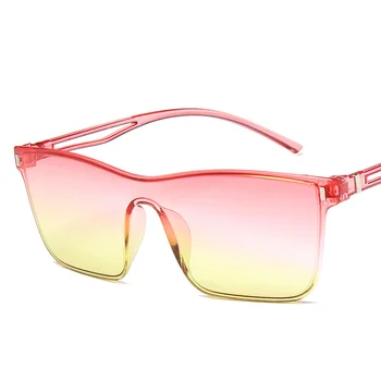 2022 Nou dintr-O bucata ochelari de Soare Femei Vintage Colorate Pătrat de Plastic pentru Femei Ochelari de Soare Gradient Ocean Obiectiv Nuante Oculos UV400