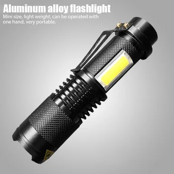 Construit În Baterie Reglabil Zoomable Lumina 5W Mini Lanterna Led-uri Lanterna Lanterna Aluminiu 2000Lm Sport Becuri Lanternă Tactică