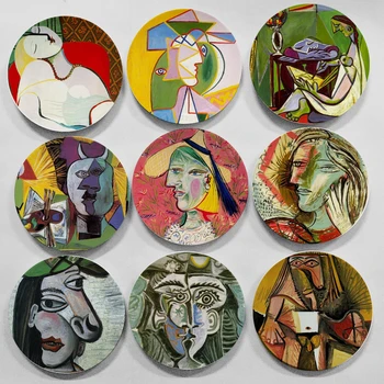 Picasso Ulei Pictura Abstracta Plăci Decorative De Perete Agățat De Antena Tăvi De Servire Acasă Decorative Artistice Din Ceramică Plăci De Afișare