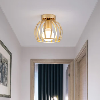 Nordic Golden LED Lampă de Plafon pentru Camera de zi E27 Metal Interior Plafon de Iluminat Confortabil Moale pentru Iluminat Acasă 110V 220V Negru