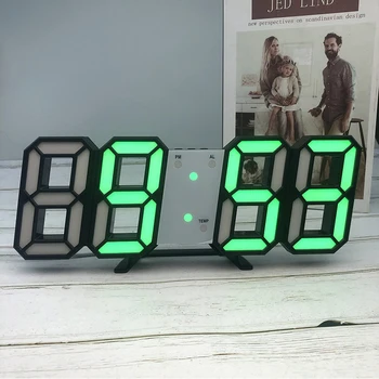3D LED Ceas cu Alarmă Digitale tridimensionale de Perete Ceas de Timp dată Celsius Veioza de Afișare Living Desktop Ceasuri de Alarmă