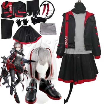 Joc Anime Arknights Operator W costume cosplay W Uniformă Halloween costume, Pantofi și peruci Coada Coarne Arknights haine Rochie NOUĂ