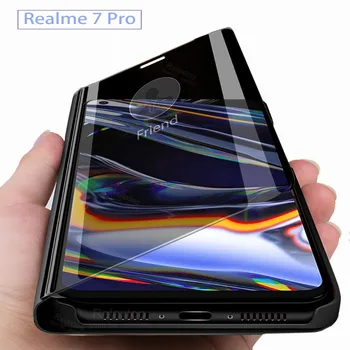 Realme 7 Pro Caz Pentru Oppo Realme 7 Pro 2020 Oglindă Flip Cover Telefon Realmi 7Pro real mi 7pro magnetic stand de carte coque