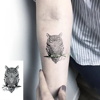 Impermeabil Tatuaj Temporar Autocolant bufnita tatuaj pasăre animal tatuaj flash eclipse tatuaje false pentru barbati femei