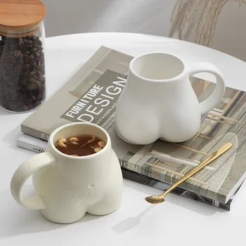 Ceramica Noutate Cani Cana De Cafea Femeie Corpului Fundul În Formă De Lapte Ceașcă De Ceai Microware Office Acasă Drinkware Sculptura Arta Cupa Decor