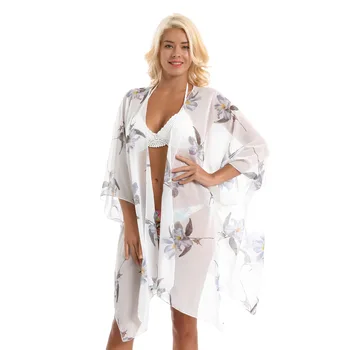 Haine de moda pentru Femei de Vara Scurta Șifon Plajă Bluza Umbra Soare Kimono Cardigan pentru Femei Poncho Holiday Beach Acoperă-Up-uri
