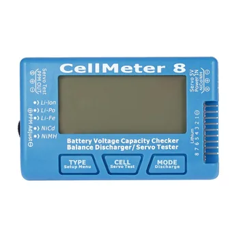 RC Digitală CellMeter 8 Servo Tester 2S-8S cu lumina de Fundal LCD Acumulator Tensiune Capacitate Checker Echilibru Descărcători