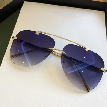 2020 Epocă fără ramă din aliaj de aviație pilot ochelari de soare pentru barbati brand gradient de ochelari de soare de sex feminin metalice supradimensionate oval nuante UV