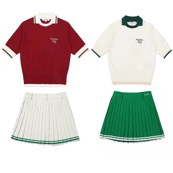 Femeile Golf Fusta de Vară Sport Casual cu maneci Tricot T-shirt Destul de Cutat Golf Rochia și Cămașa de Uzură Golf pentru Femei