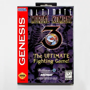 Ultimate Mortal Kombat 3 Versiunea în Cutie 16bit MD Carte de Joc Pentru Sega MegaDrive Sega Genesis Sistem